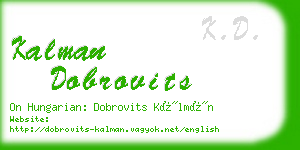 kalman dobrovits business card